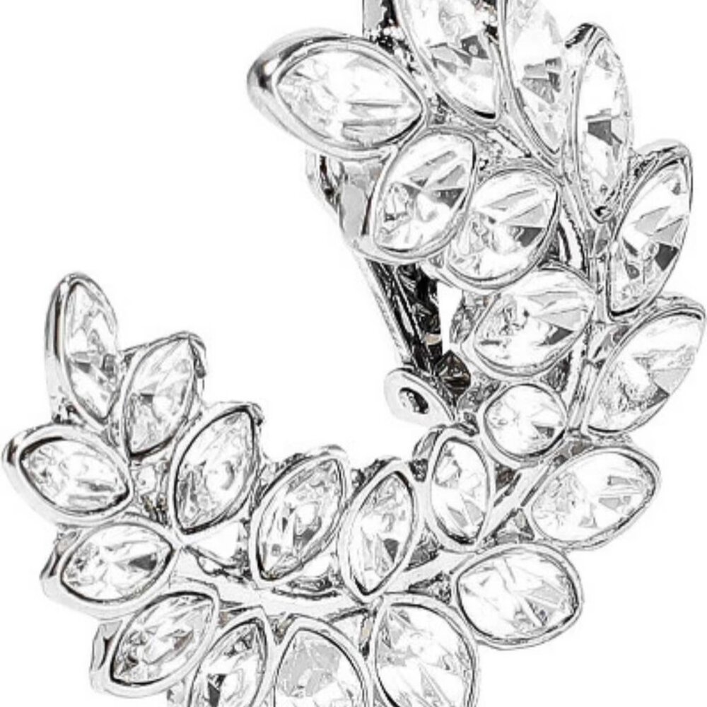 KENNETH JAY LANE Crystal Clip Earrings in Rhodium-plated Silver Brand New NWT - Picture 4 of 8